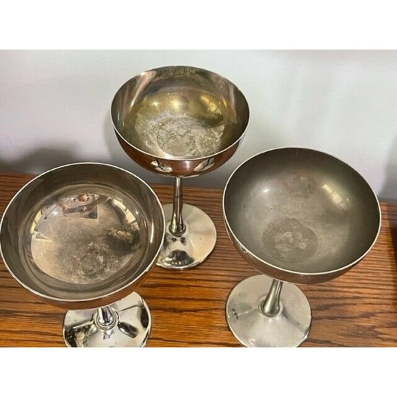 Set 3 Raimond Spain Silver Plated Cups Wine Champagne Goblet Chalices Long Stem - Picture 4 of 7